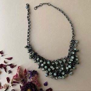 BR hematite chain with rhinestone bibs